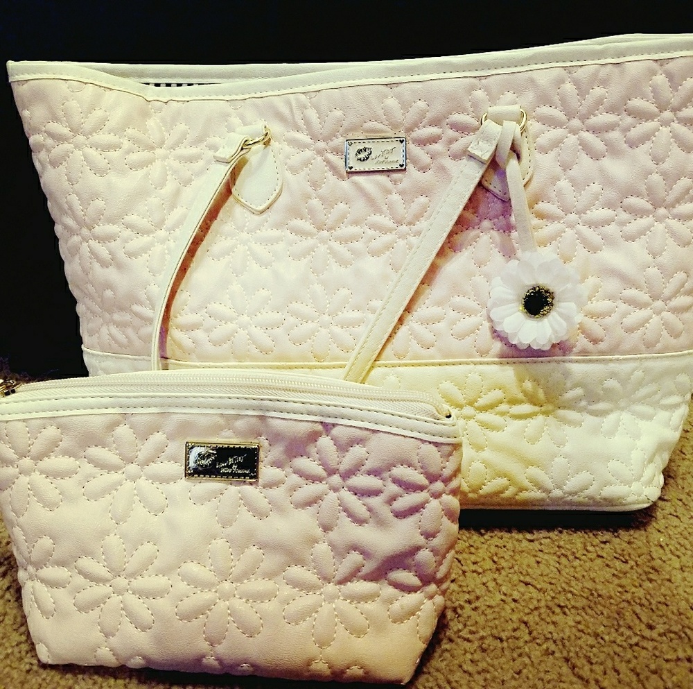 Betsey Johnson purse and makeup bag